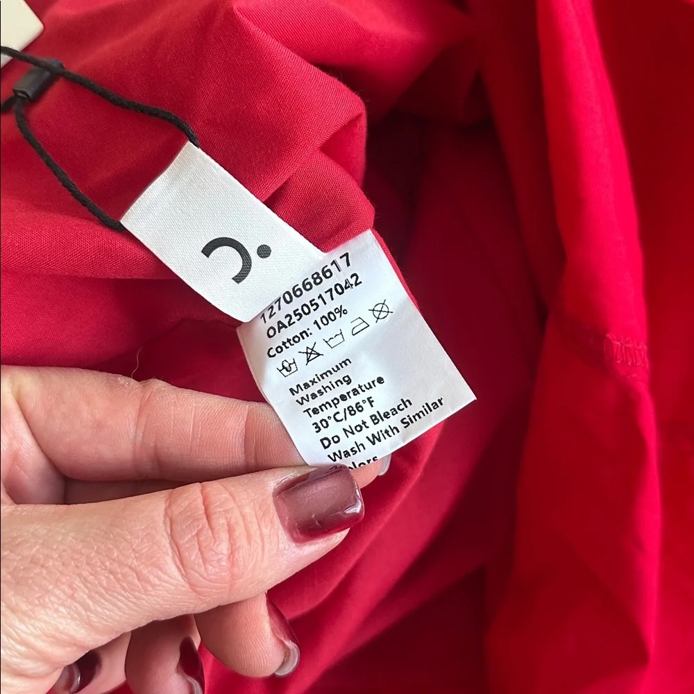 New commense Red Maxi Dress Square Neck Lace-Up Corset Back Size large - Picture 13 of 13